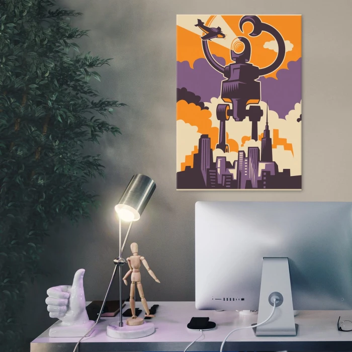 Plakat metalowy Zły robot Prezent