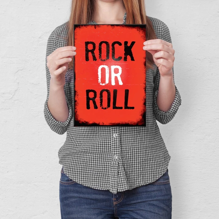 Plakat metalowy Rock or roll Prezent