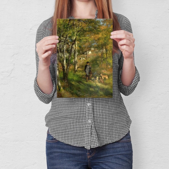 Plakat metalowy Renoir Polowanie w lesie Prezent
