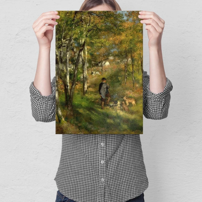 Plakat metalowy Renoir Polowanie w lesie Prezent
