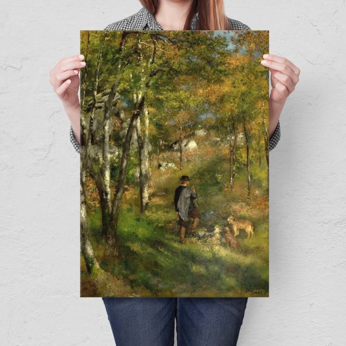 Plakat metalowy Renoir Polowanie w lesie Prezent