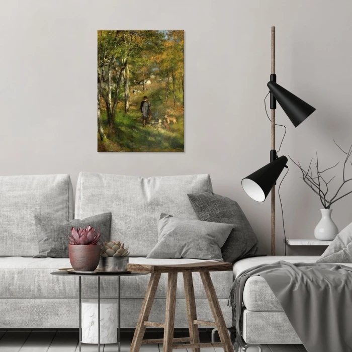 Plakat metalowy Renoir Polowanie w lesie Prezent