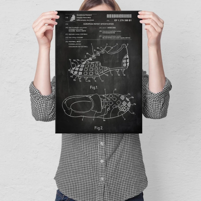 Plakat metalowy Buty piłka nożna Prezent