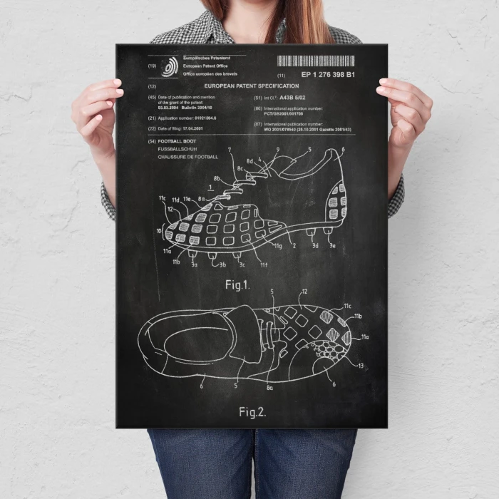 Plakat metalowy Buty piłka nożna Prezent