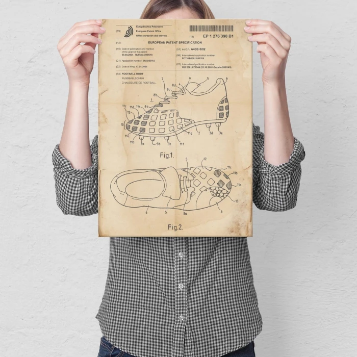 Plakat metalowy Buty piłka nożna Prezent