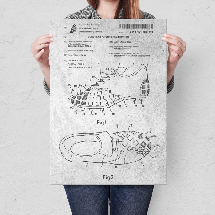 Plakat metalowy Buty piłka nożna Prezent