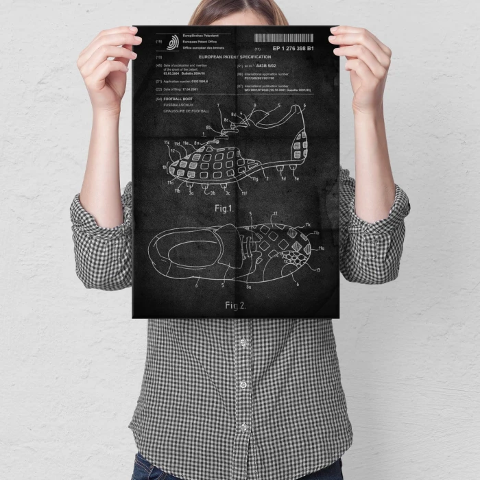 Plakat metalowy Buty piłka nożna Prezent