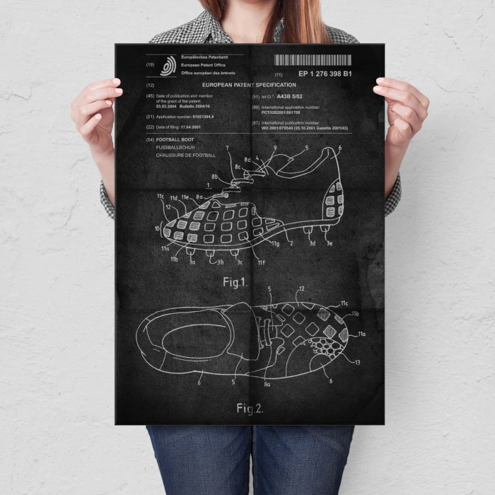 Plakat metalowy Buty piłka nożna Prezent