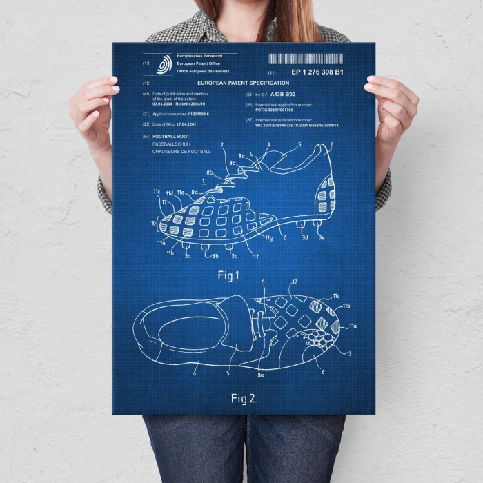 Plakat metalowy Buty piłka nożna Prezent