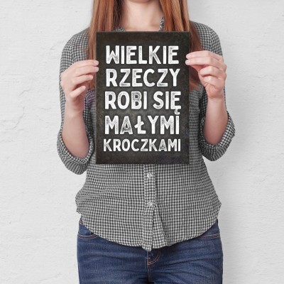 Plakat metalowy Wielkie rzeczy Prezent