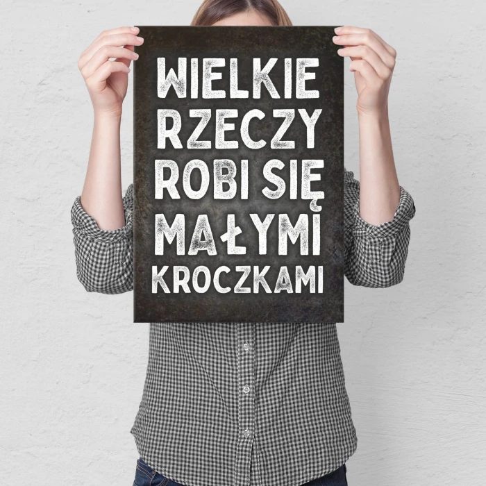 Plakat metalowy Wielkie rzeczy Prezent