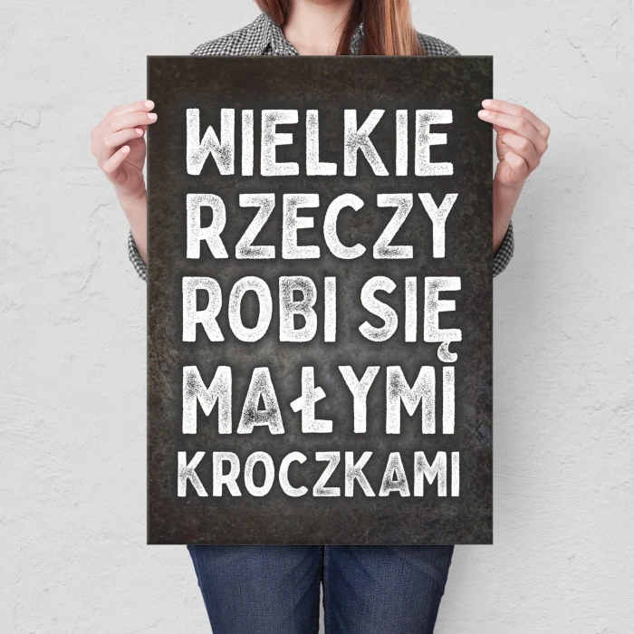Plakat metalowy Wielkie rzeczy Prezent