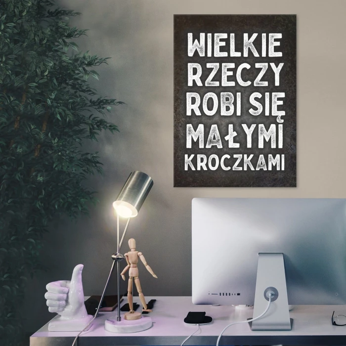 Plakat metalowy Wielkie rzeczy Prezent