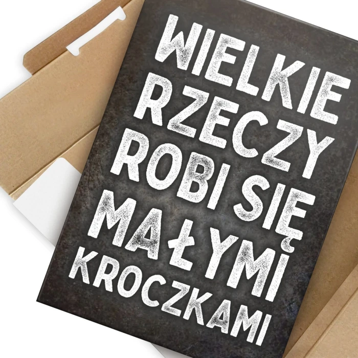 Plakat metalowy Wielkie rzeczy Prezent