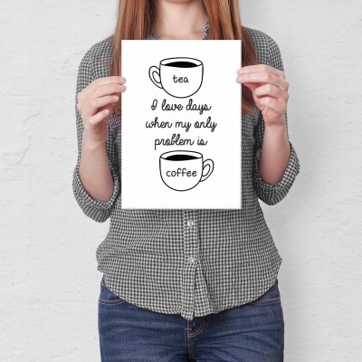 Plakat metalowy Tea or coffee Prezent
