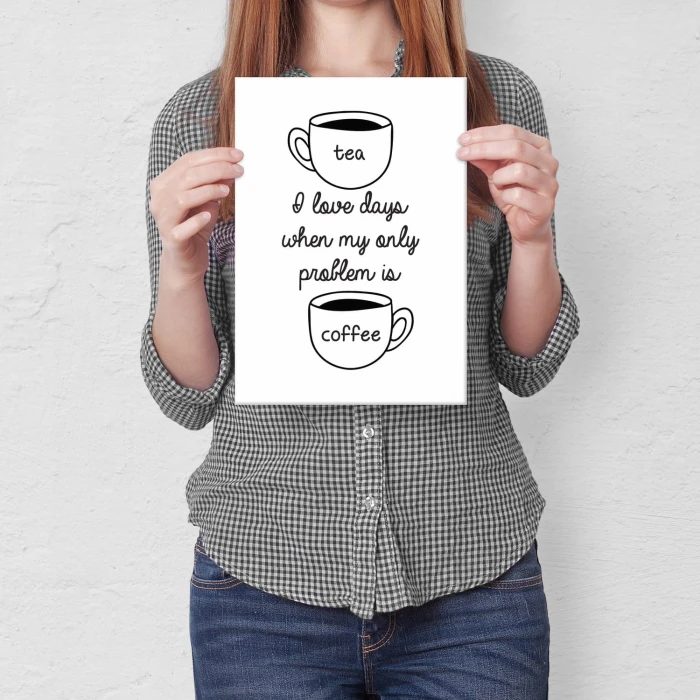 Plakat metalowy Tea or coffee Prezent