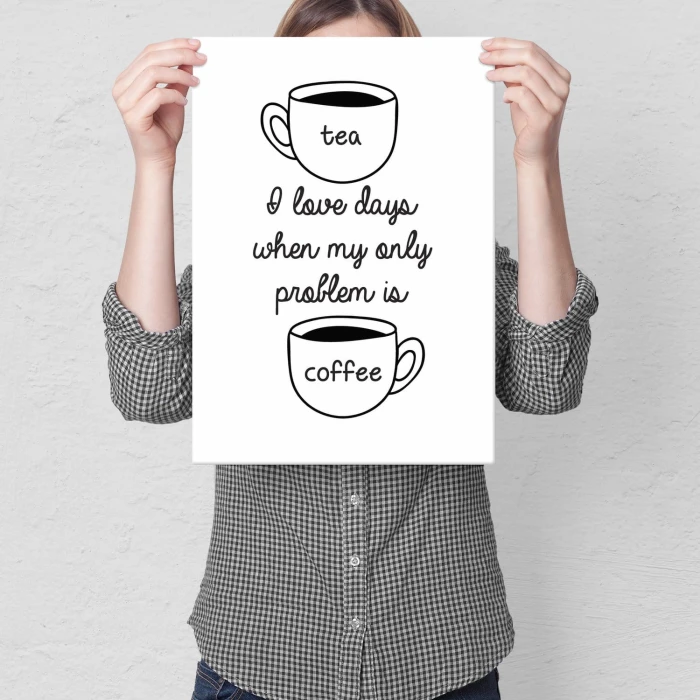 Plakat metalowy Tea or coffee Prezent