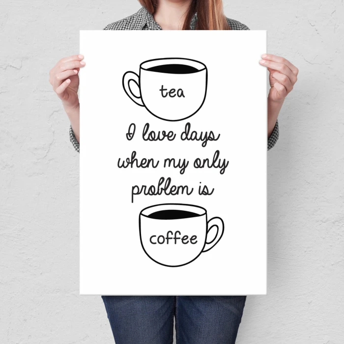 Plakat metalowy Tea or coffee Prezent
