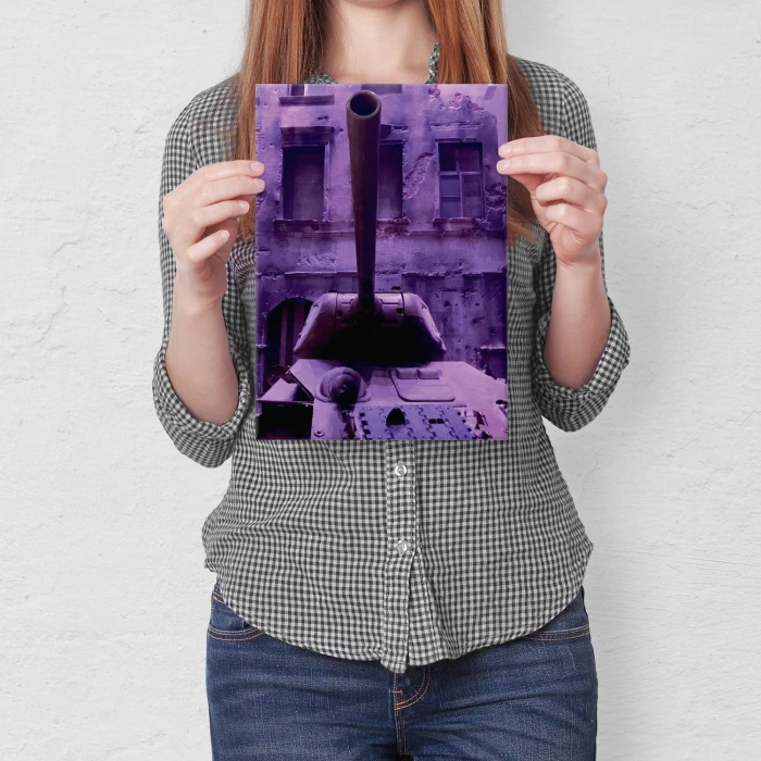 Plakat metalowy Czołg Prezent
