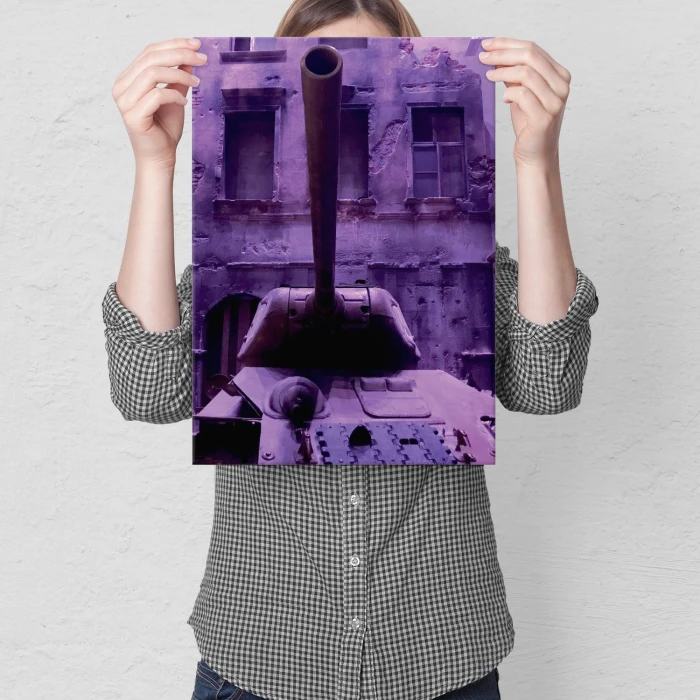 Plakat metalowy Czołg Prezent
