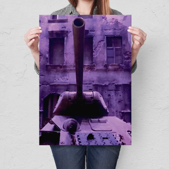 Plakat metalowy Czołg Prezent