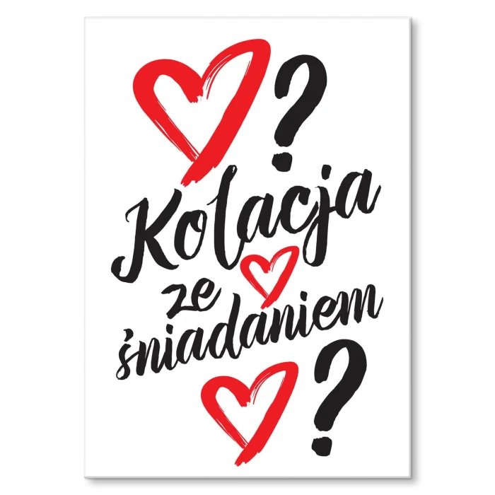 Plakat metalowy Kolacja ze śniadaniem? Prezent
