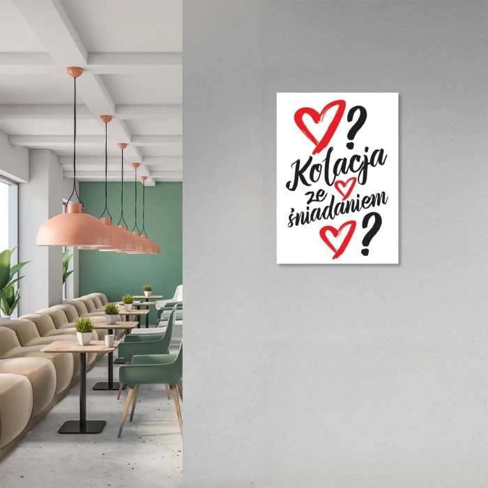 Plakat metalowy Kolacja ze śniadaniem? Prezent