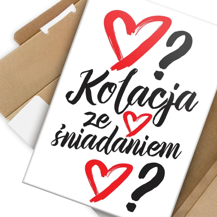 Plakat metalowy Kolacja ze śniadaniem? Prezent