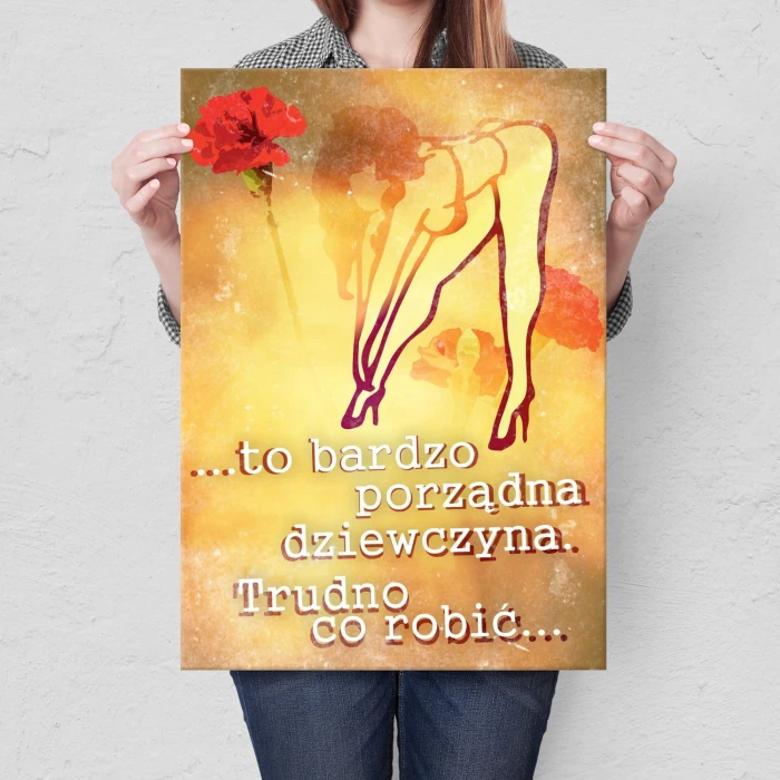 Plakat metalowy Porządna dziewczyna Prezent