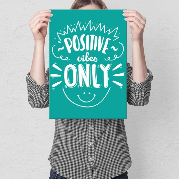 Plakat metalowy Positive vibes only Prezent