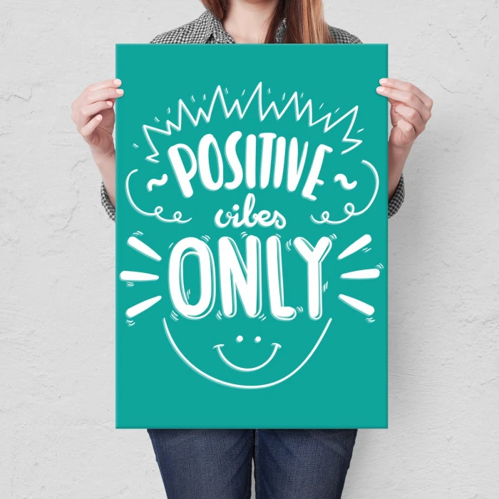 Plakat metalowy Positive vibes only Prezent