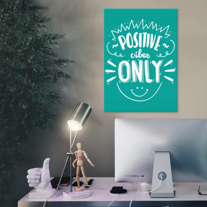 Plakat metalowy Positive vibes only Prezent