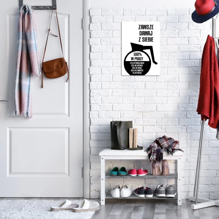 Plakat metalowy Dawaj z siebie 100% Prezent