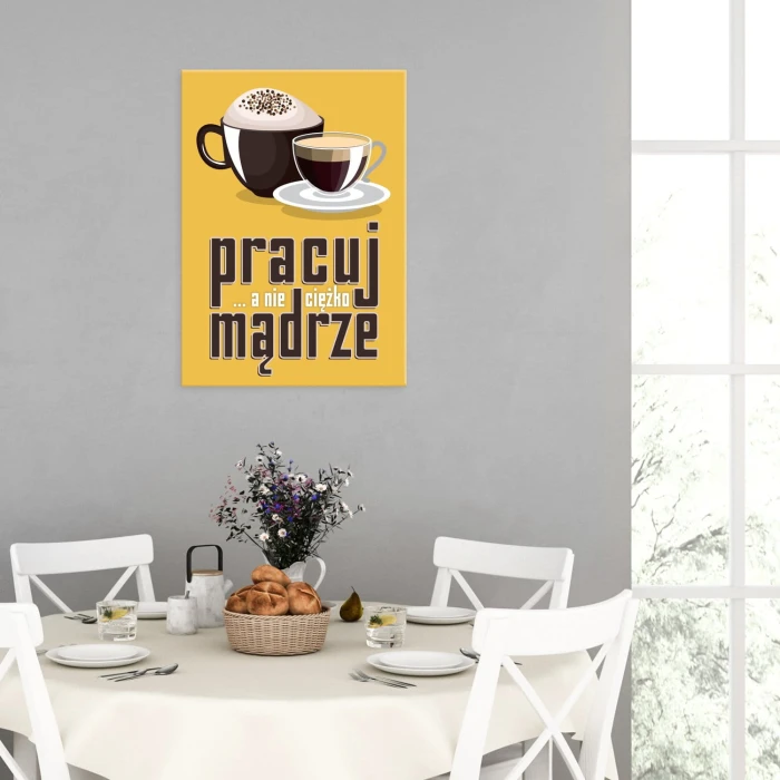 Plakat metalowy Pracuj mądrze Prezent