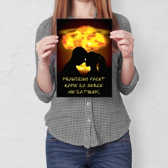 Plakat metalowy Łapie za serce Prezent