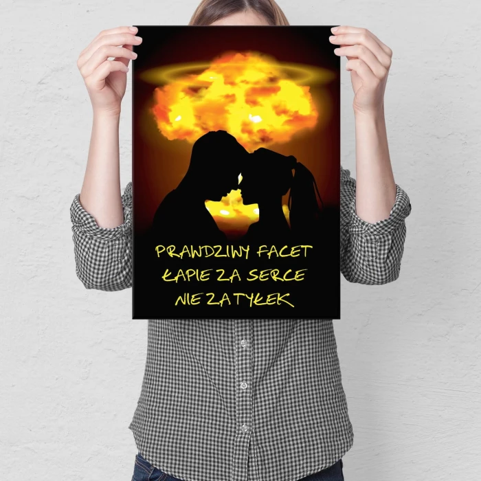 Plakat metalowy Łapie za serce Prezent