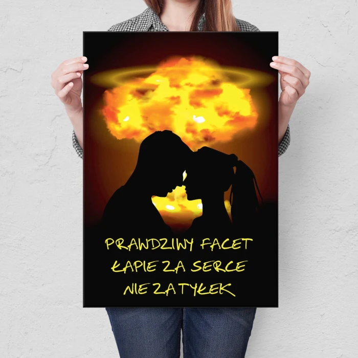 Plakat metalowy Łapie za serce Prezent