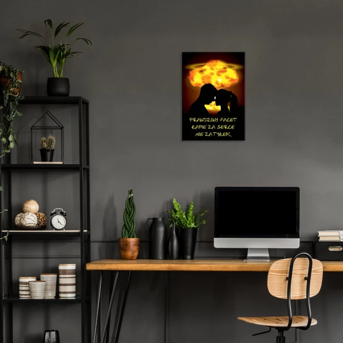 Plakat metalowy Łapie za serce Prezent