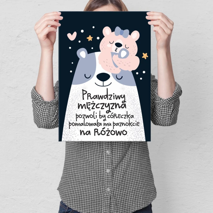 Plakat metalowy Prawdziwy mężczyzna Prezent