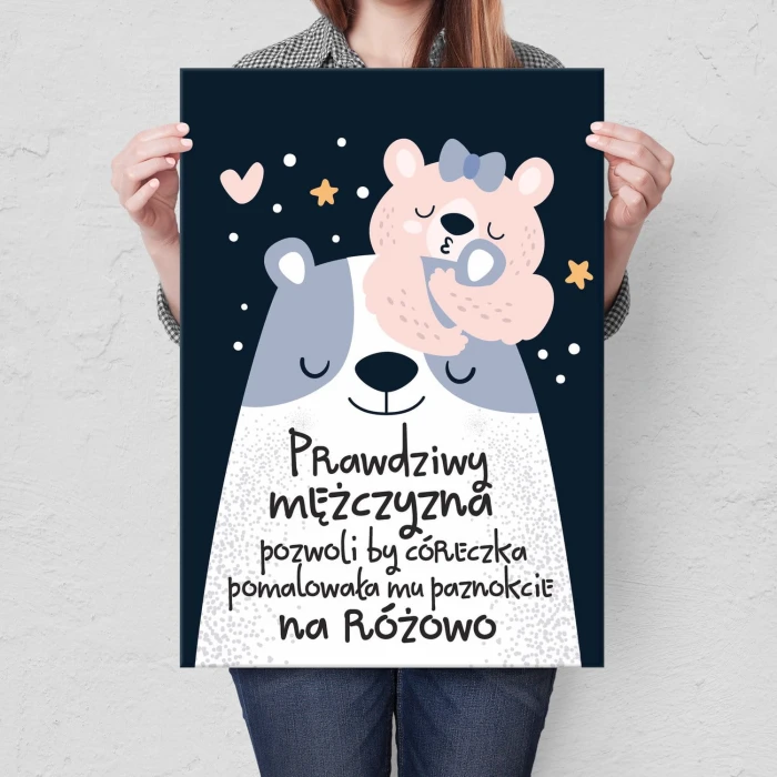Plakat metalowy Prawdziwy mężczyzna Prezent