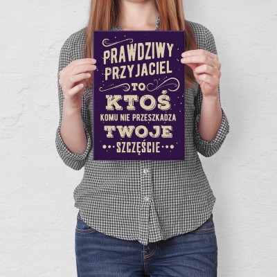 Plakat metalowy Prawdziwy przyjaciel Prezent