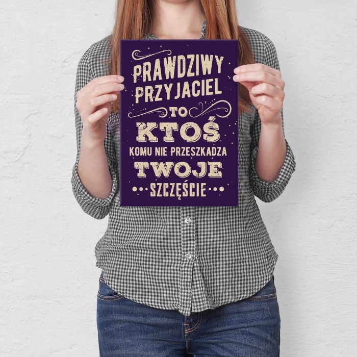 Plakat metalowy Prawdziwy przyjaciel Prezent