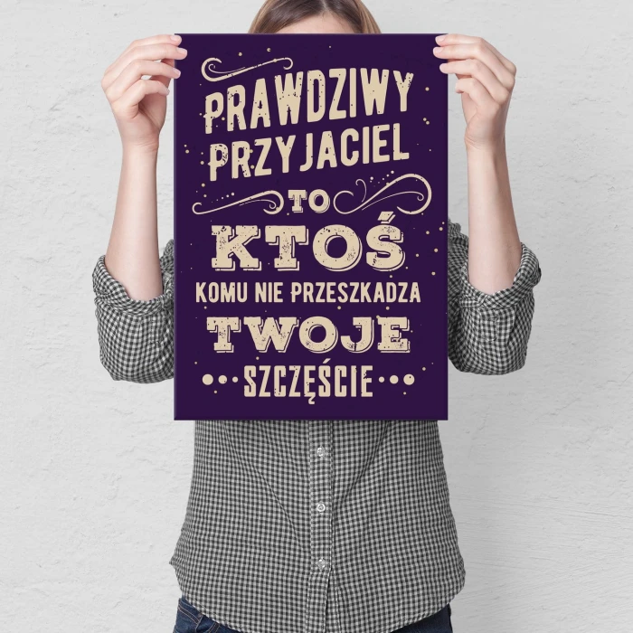 Plakat metalowy Prawdziwy przyjaciel Prezent