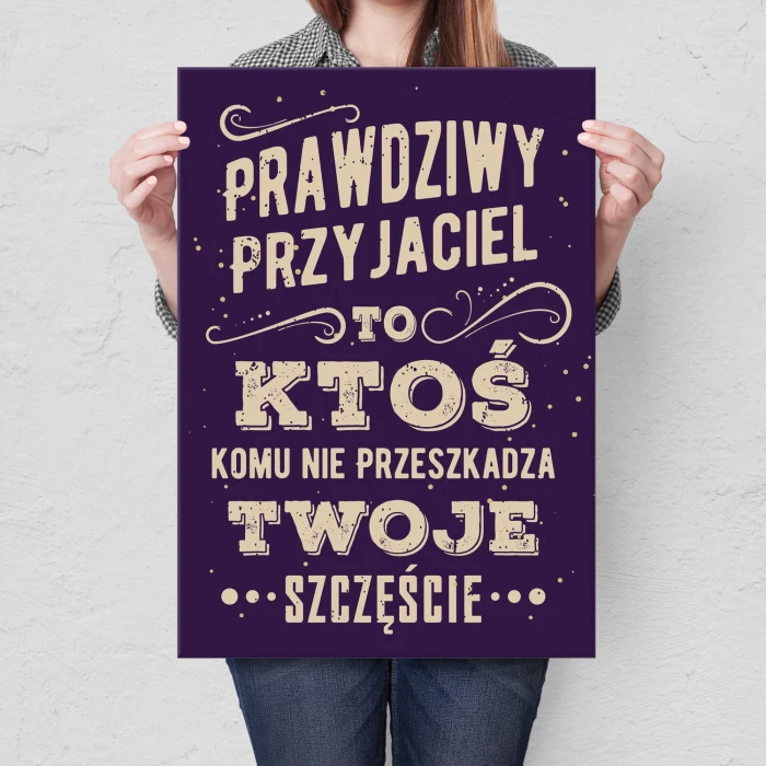 Plakat metalowy Prawdziwy przyjaciel Prezent