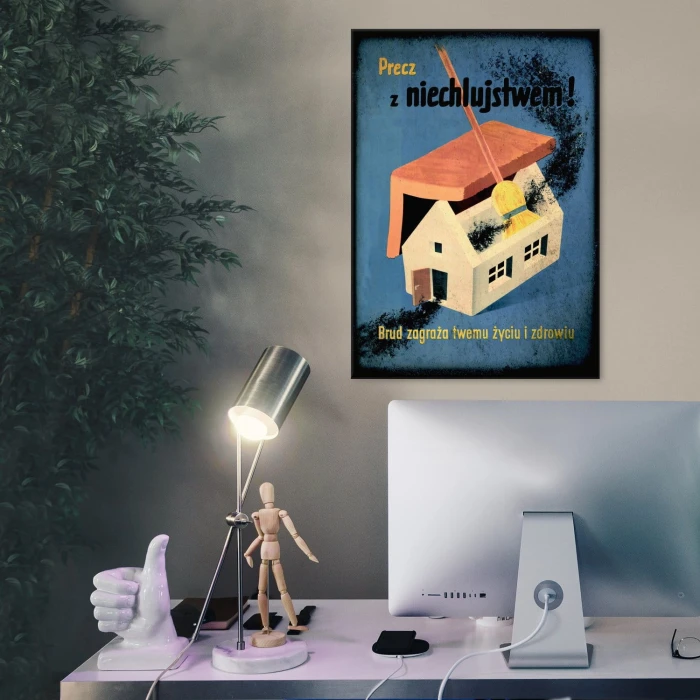 Plakat metalowy Precz z niechlujstwem Prezent