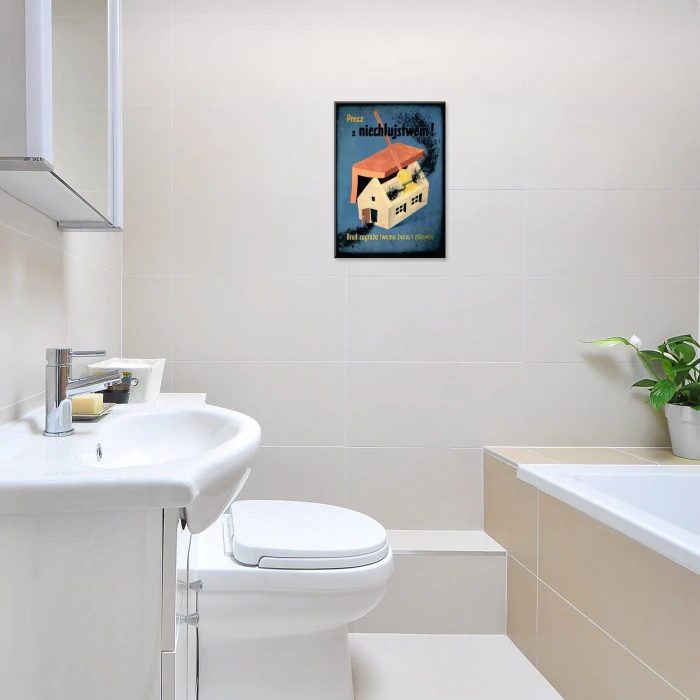 Plakat metalowy Precz z niechlujstwem Prezent