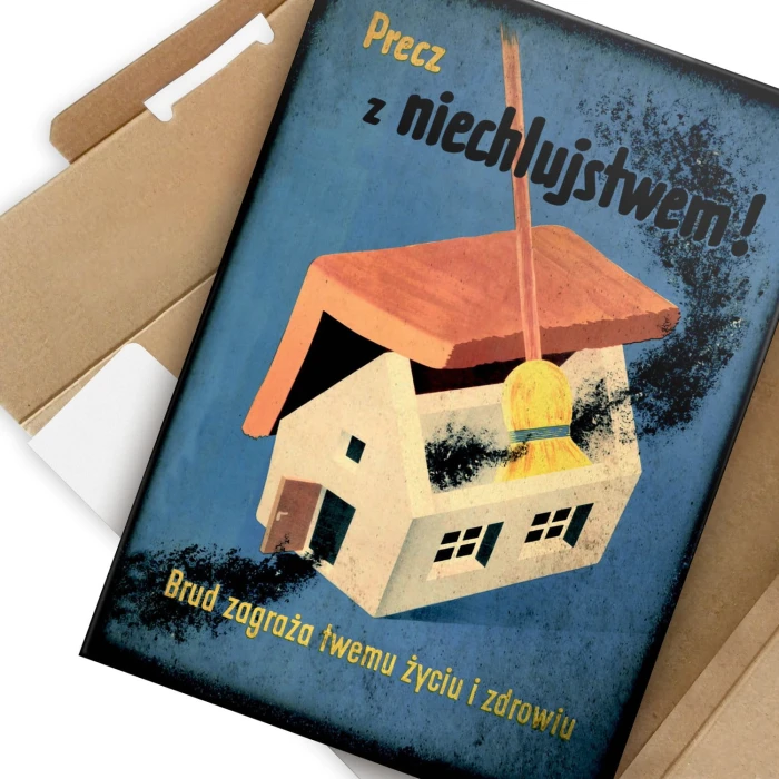 Plakat metalowy Precz z niechlujstwem Prezent