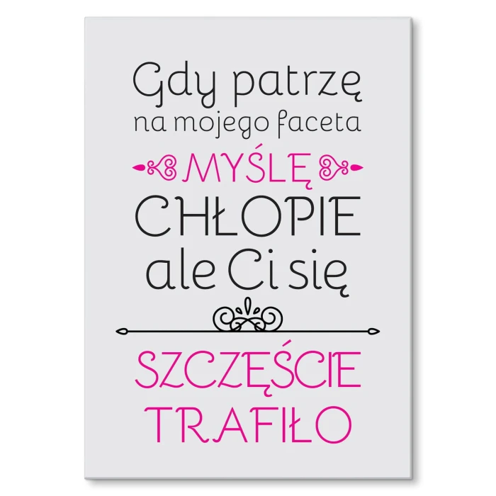 Plakat metalowy Szczęście chłopa Prezent