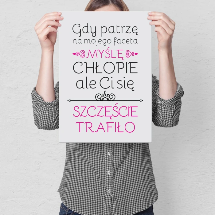 Plakat metalowy Szczęście chłopa Prezent