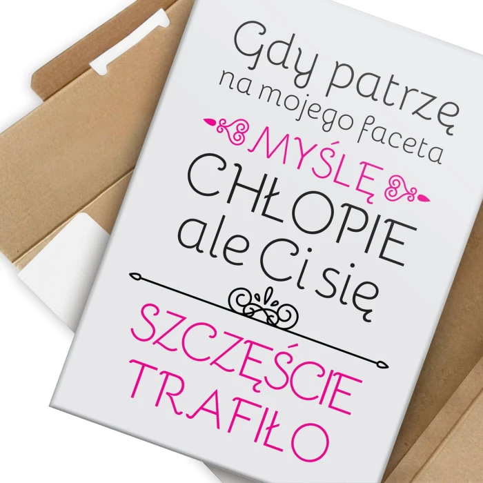 Plakat metalowy Szczęście chłopa Prezent